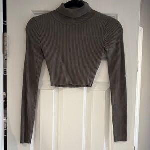Hera Collection Charcoal Ribbed Crop Top